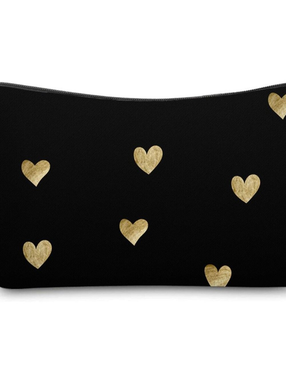 Cute Travel Makeup Bag Cosmetic Bag Small Pouch Gift for Women Brushed Gold Hear
